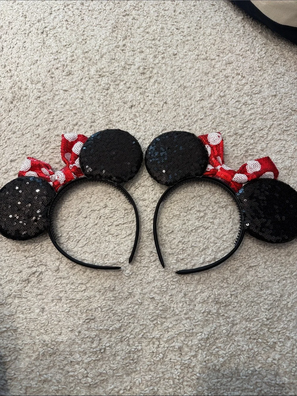 Sequin Minnie-Style Headband with Red Polka Dot Bow - Kids Accessories